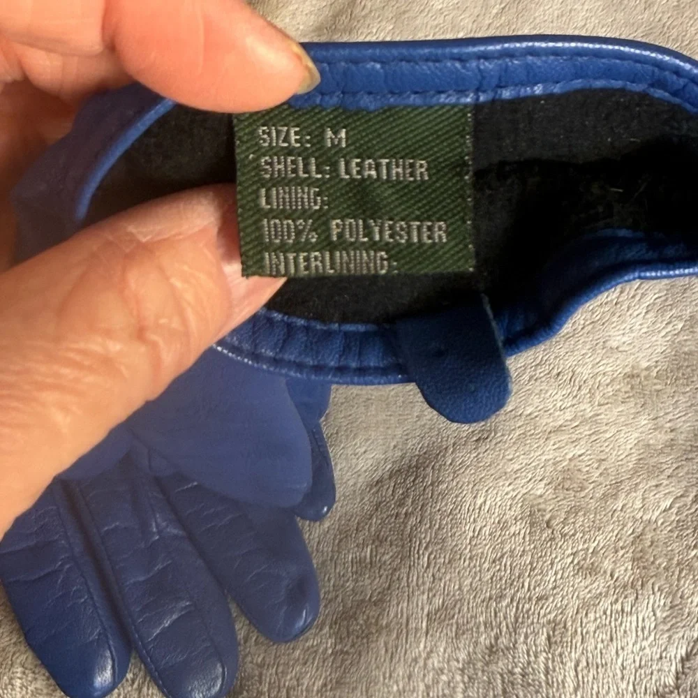 Thinsulate Insulation 40 Gram Royal Blue Leather Driving Glive Ladies Size Med